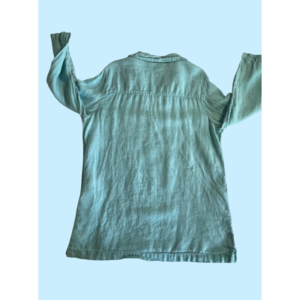 Sigrid Olsen Popover Tunic Top Shirt Womens Small Blue Collared 100% Linen - Picture 5 of 8
